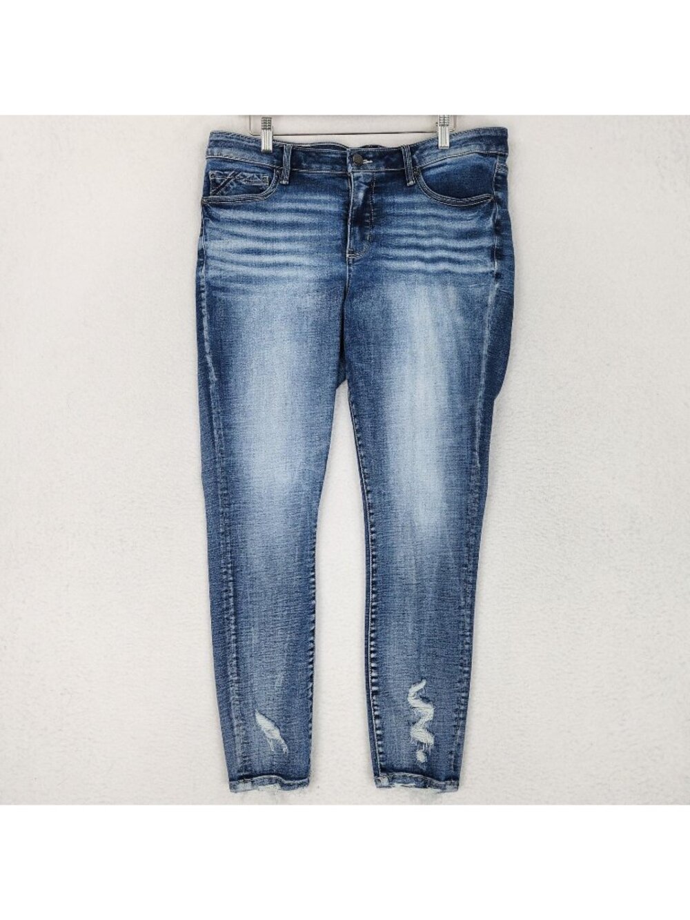 Buckle Black Jeans Womens 33 Blue Mid Rise Ankle Skinny Distressed Fit 53 Denim